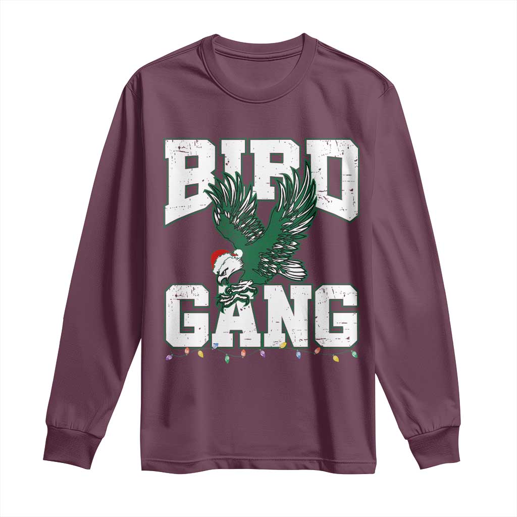 PFE Bird Gang Christmas Long Sleeve Shirt Philly Lover Santa Bird TS10 Maroon Print Your Wear