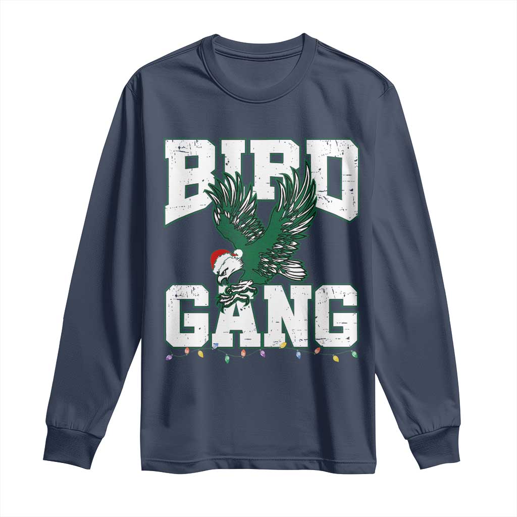 PFE Bird Gang Christmas Long Sleeve Shirt Philly Lover Santa Bird TS10 Navy Print Your Wear