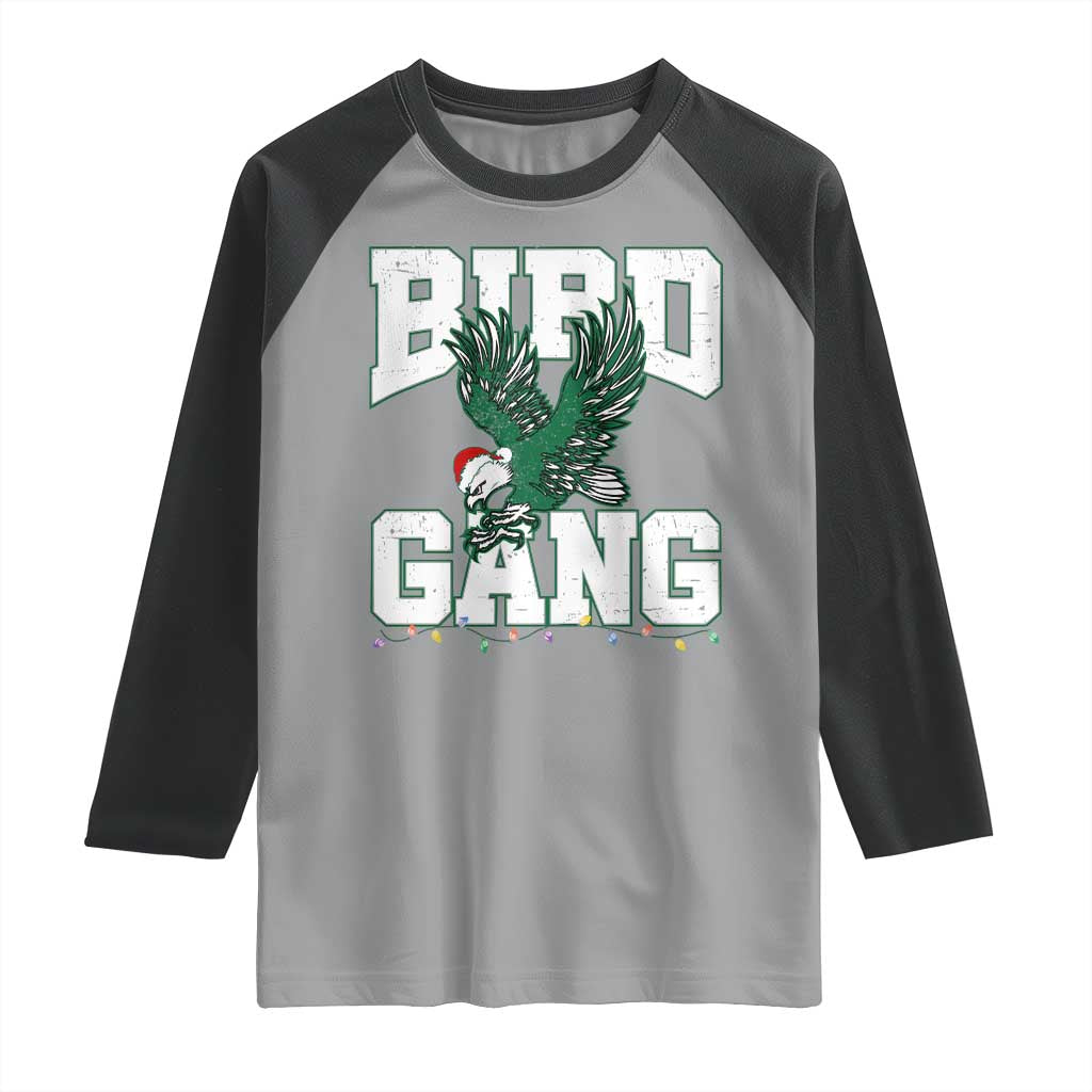 PFE Bird Gang Christmas Raglan Shirt Philly Lover Santa Bird TS10 Sport Gray Black Print Your Wear