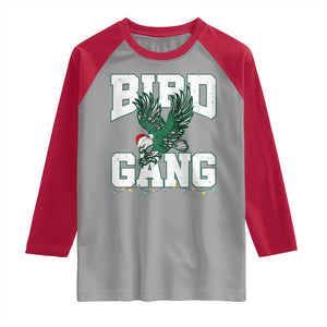 PFE Bird Gang Christmas Raglan Shirt Philly Lover Santa Bird TS10 Sport Gray Red Print Your Wear