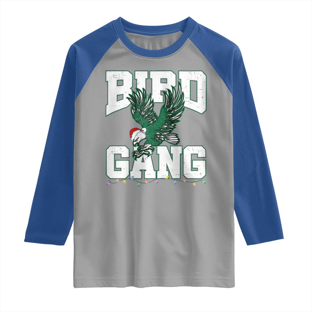 PFE Bird Gang Christmas Raglan Shirt Philly Lover Santa Bird TS10 Sport Gray Royal Print Your Wear