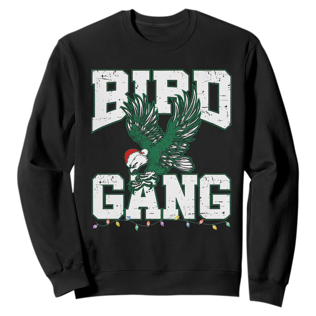 Philadelphia Bird Gang Christmas Sweatshirt Philly Fan Santa Eagle TS10 Black Print Your Wear