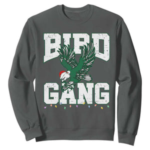 Philadelphia Bird Gang Christmas Sweatshirt Philly Fan Santa Eagle TS10 Dark Heather Print Your Wear