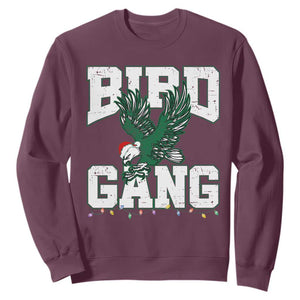 Philadelphia Bird Gang Christmas Sweatshirt Philly Fan Santa Eagle TS10 Maroon Print Your Wear