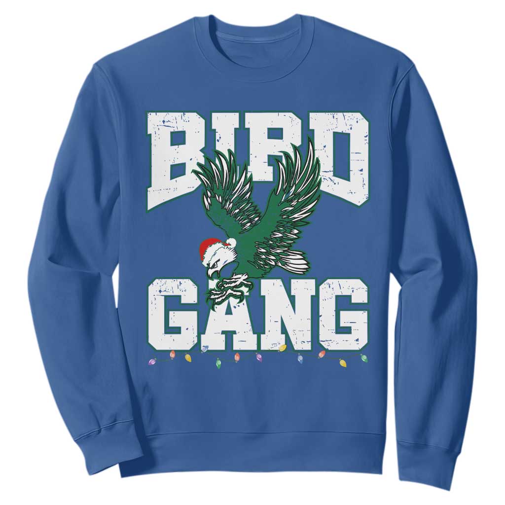 Philadelphia Bird Gang Christmas Sweatshirt Philly Fan Santa Eagle TS10 Royal Blue Print Your Wear