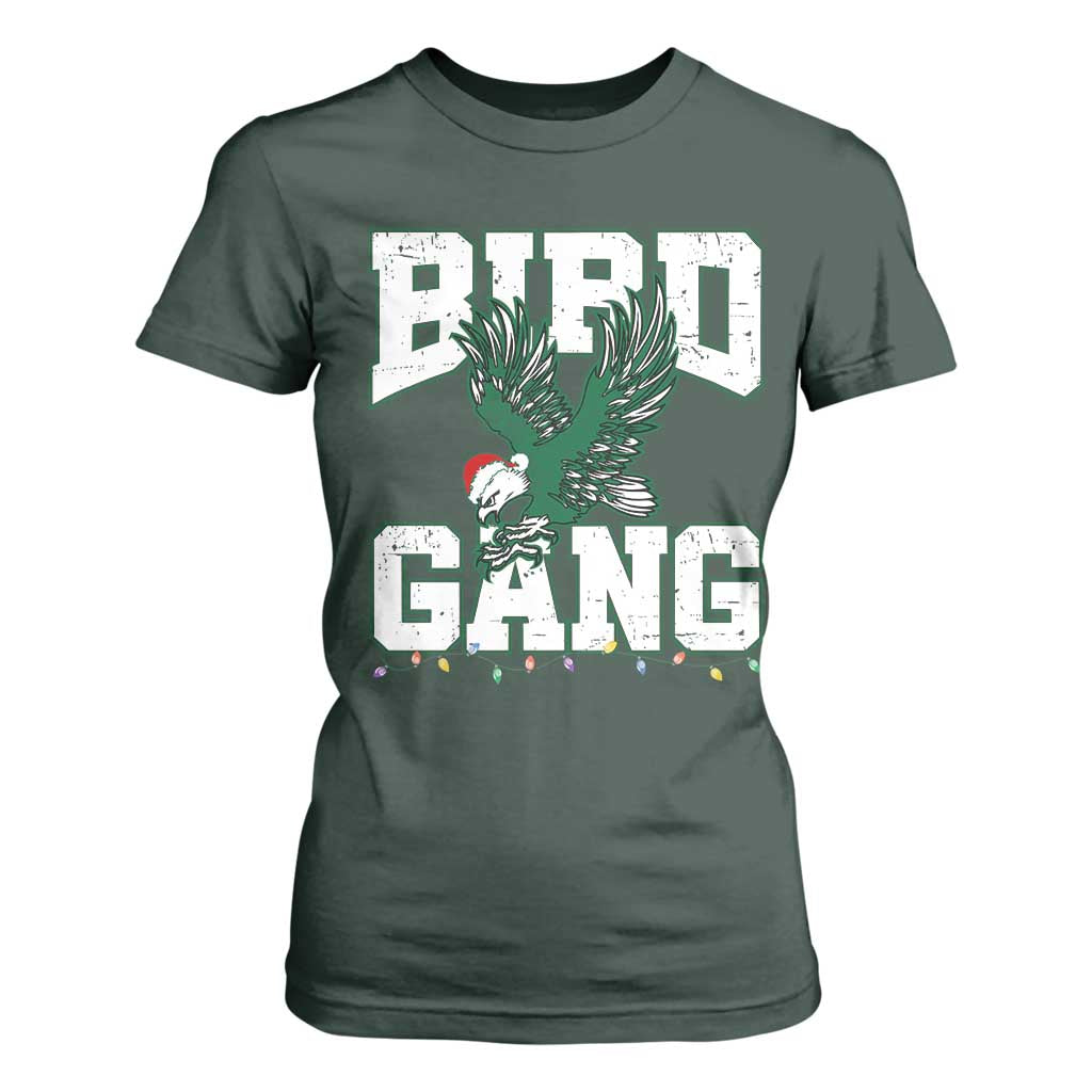 PFE Bird Gang Christmas T Shirt For Women Philly Lover Santa Bird TS10 Dark Forest Green Print Your Wear