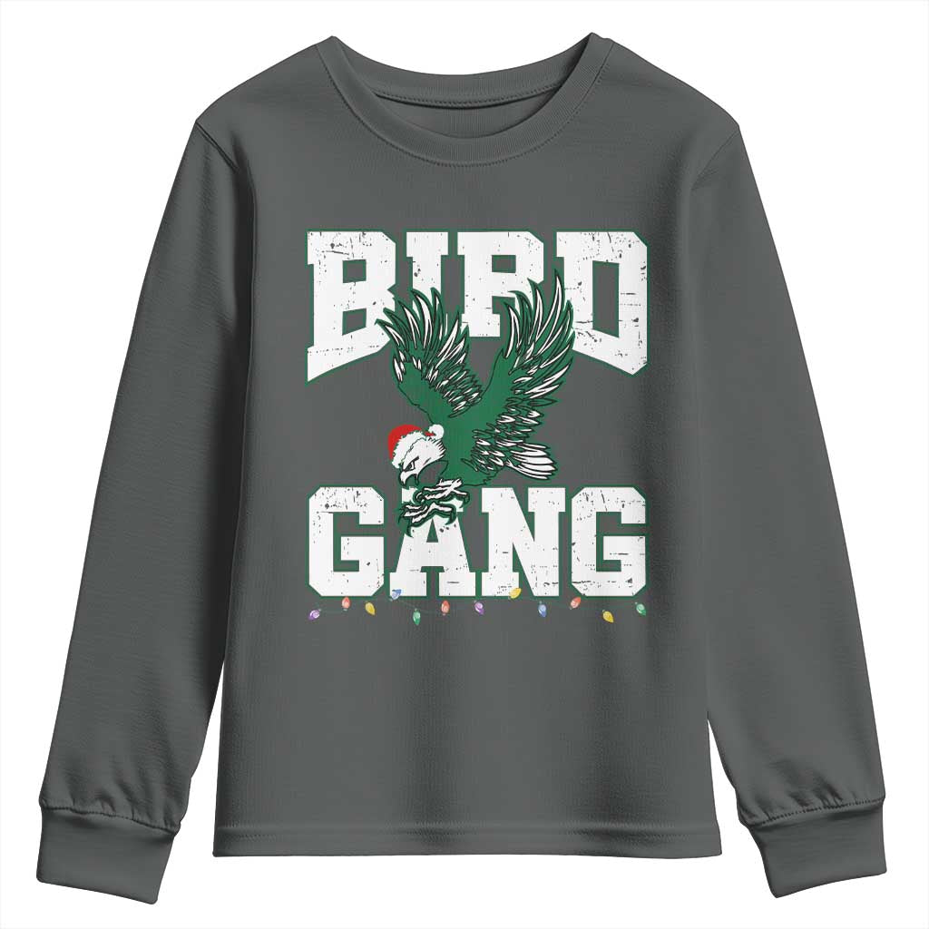 PFE Bird Gang Christmas Youth Sweatshirt Philly Lover Santa Bird TS10 Dark Heather Print Your Wear