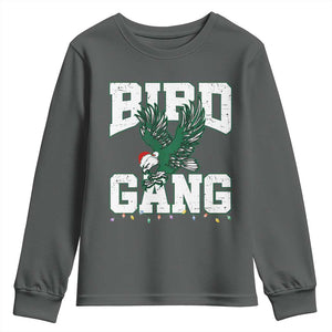 PFE Bird Gang Christmas Youth Sweatshirt Philly Lover Santa Bird TS10 Dark Heather Print Your Wear