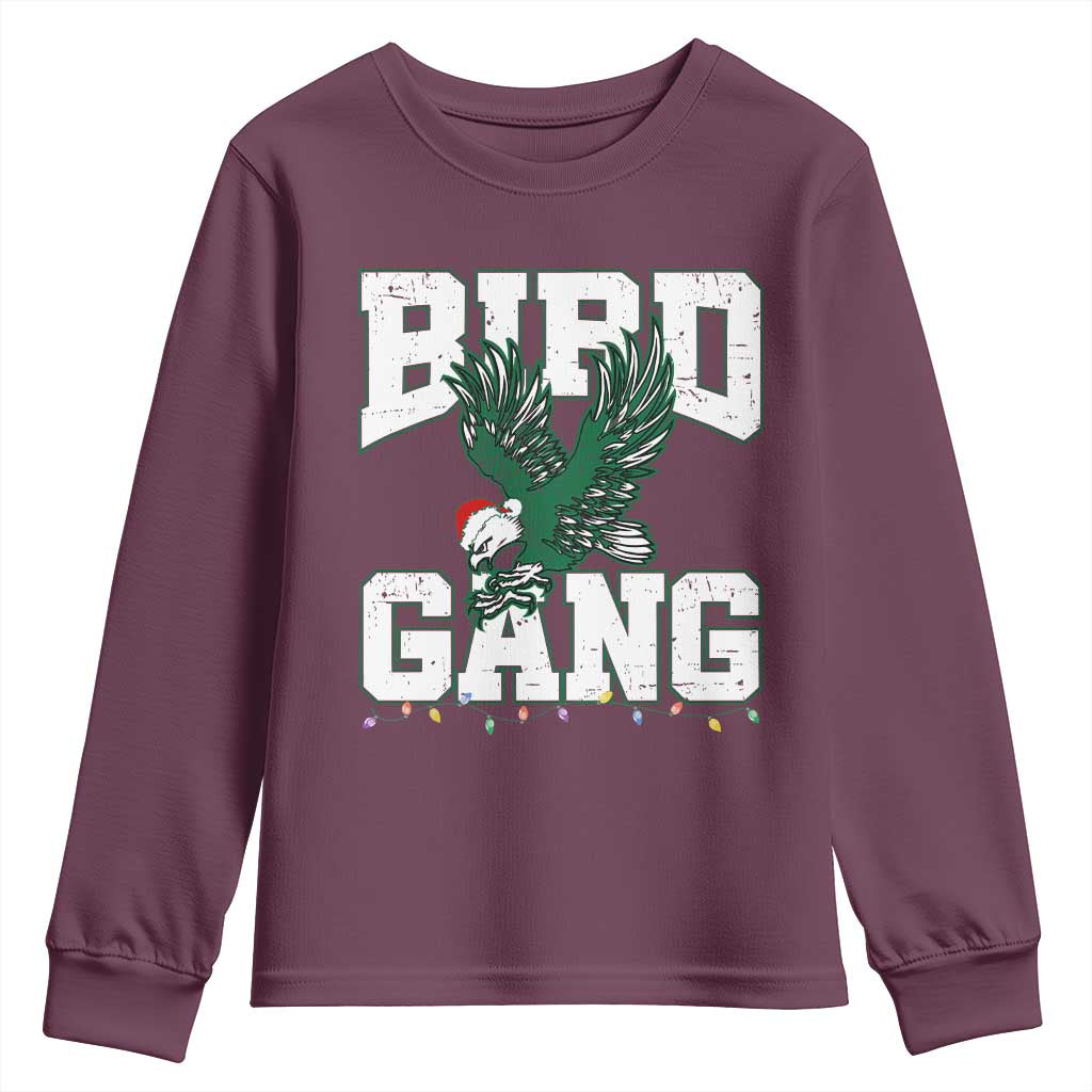 PFE Bird Gang Christmas Youth Sweatshirt Philly Lover Santa Bird TS10 Maroon Print Your Wear