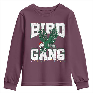 PFE Bird Gang Christmas Youth Sweatshirt Philly Lover Santa Bird TS10 Maroon Print Your Wear