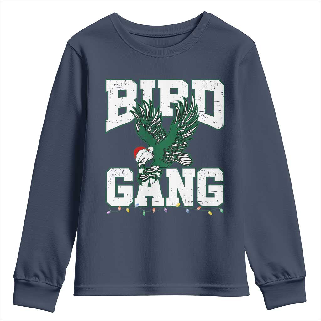 PFE Bird Gang Christmas Youth Sweatshirt Philly Lover Santa Bird TS10 Navy Print Your Wear