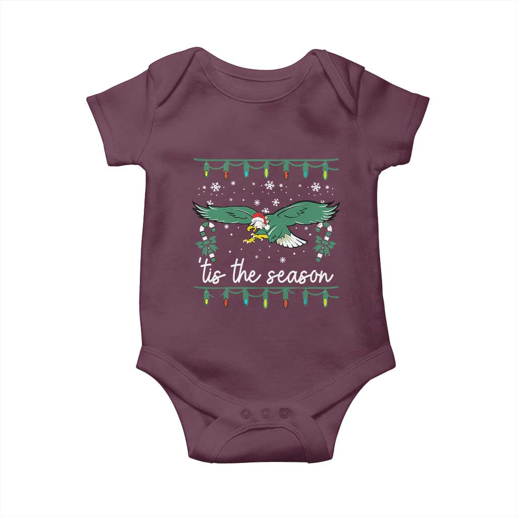 Christmas Philly Lover Baby Onesie Tis The Season Football Lovers EF TS10 Maroon Print Your Wear