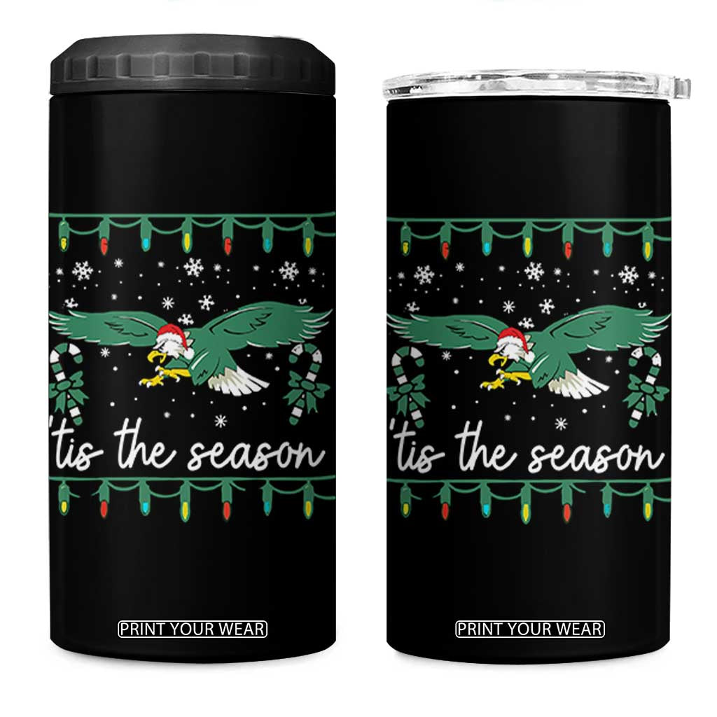 Christmas Philly Lover 4 in 1 Can Cooler Tumbler Tis The Season Football Lovers EF TS10 One Size: 16 oz Black Print Your Wear
