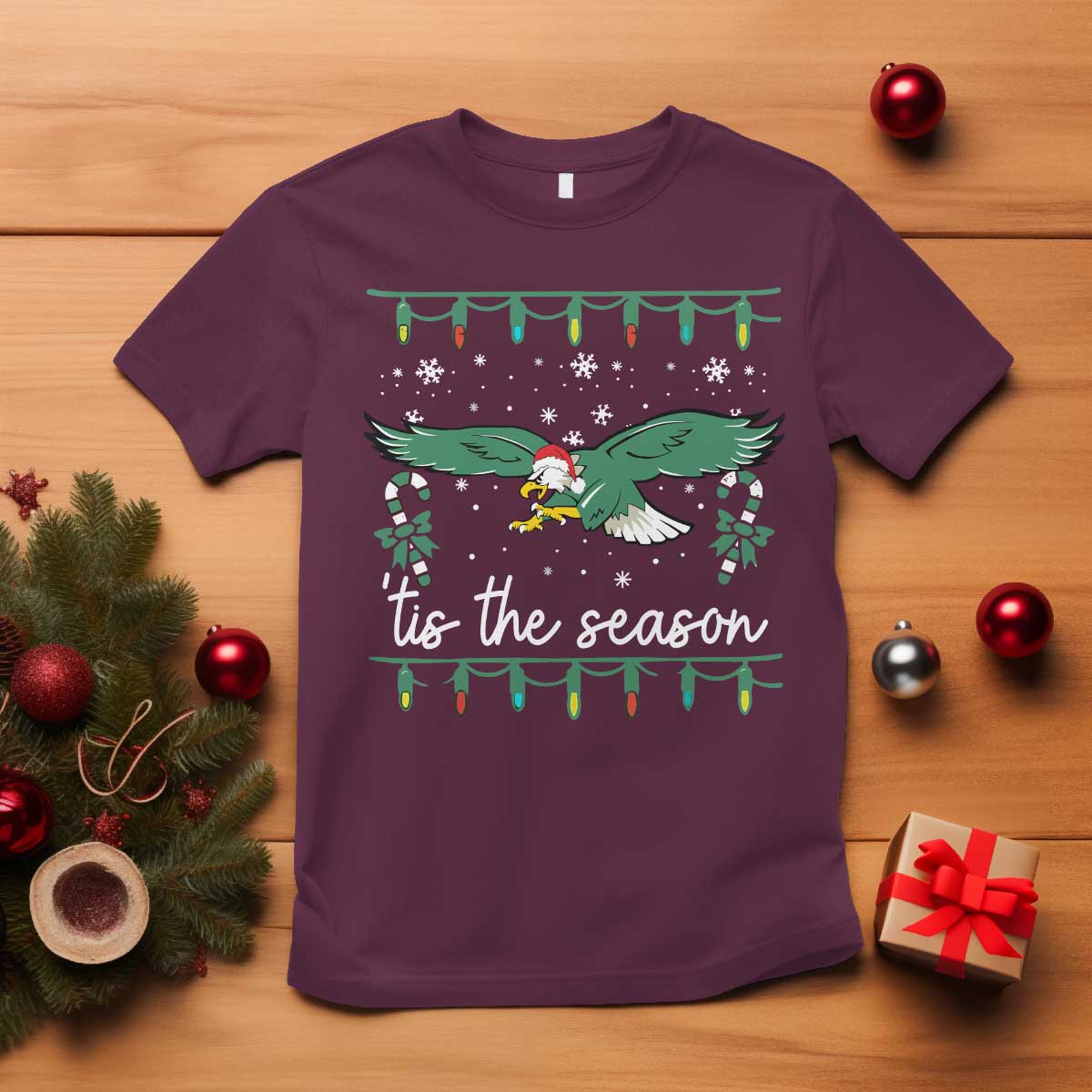 Christmas Philly Lover T Shirt Tis The Season Football Lovers EF TS10 Maroon Print Your Wear
