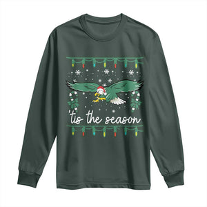 Christmas Philly Lover Long Sleeve Shirt Tis The Season Football Lovers EF TS10 Dark Forest Green Print Your Wear