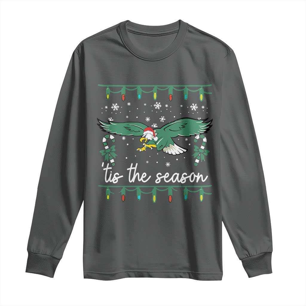 Christmas Philly Lover Long Sleeve Shirt Tis The Season Football Lovers EF TS10 Dark Heather Print Your Wear
