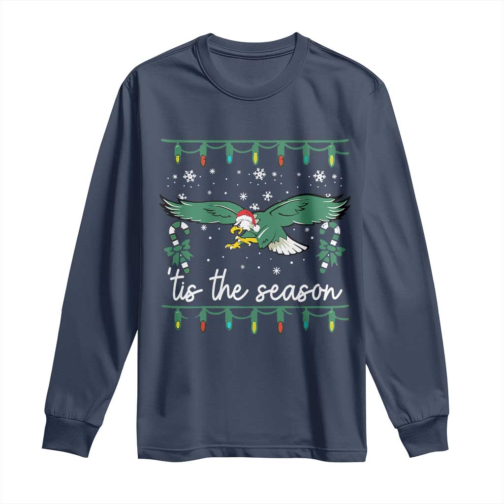 Christmas Philly Lover Long Sleeve Shirt Tis The Season Football Lovers EF TS10 Navy Print Your Wear