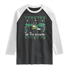 Christmas Philly Lover Raglan Shirt Tis The Season Football Lovers EF TS10 Black White Print Your Wear