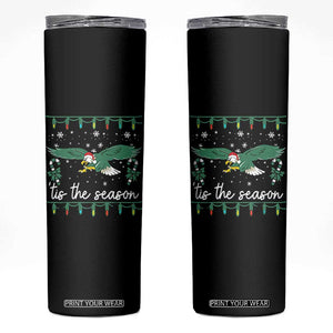 Christmas Philly Lover Skinny Tumbler Tis The Season Football Lovers EF TS10 Black Print Your Wear