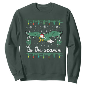 Philadelphia Christmas Sweatshirt Tis The Season Football Philly Fan Eagle TS10 Dark Forest Green Print Your Wear