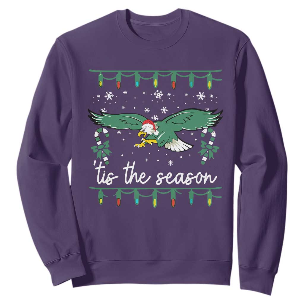 Philadelphia Christmas Sweatshirt Tis The Season Football Philly Fan Eagle TS10 Purple Print Your Wear