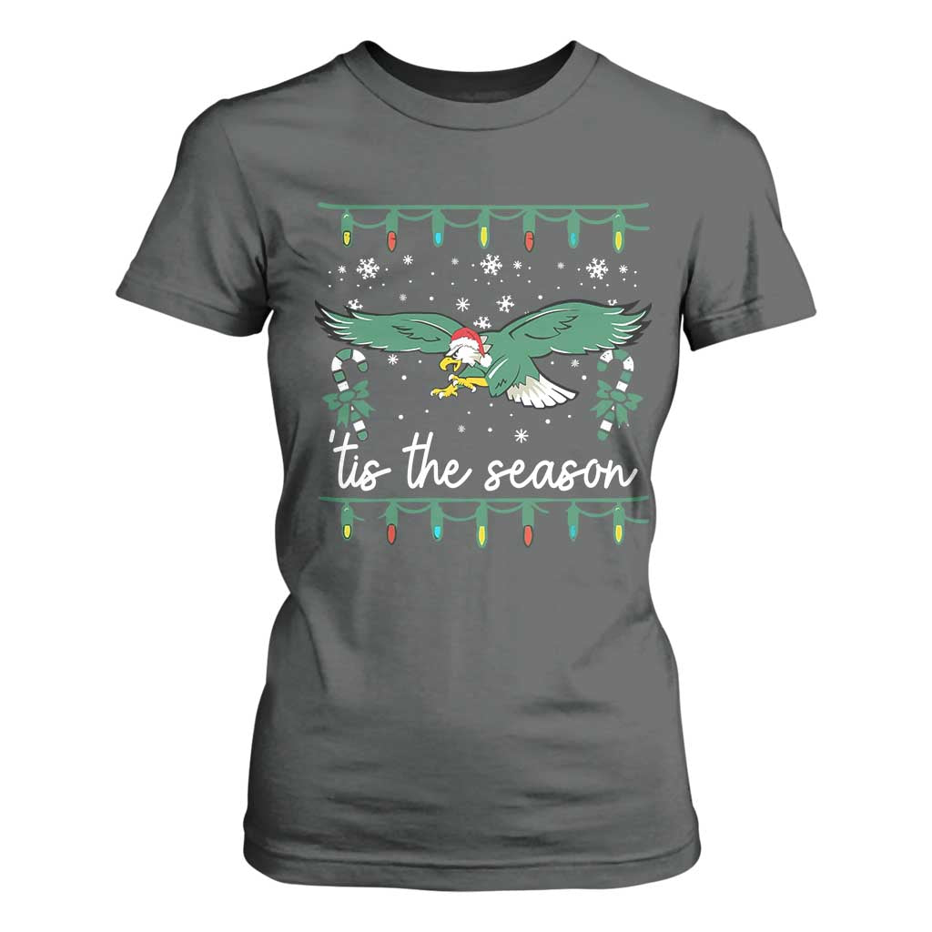 Christmas Philly Lover T Shirt For Women Tis The Season Football Lovers EF TS10 Dark Heather Print Your Wear