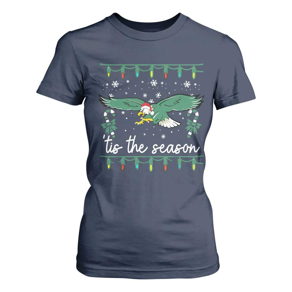 Christmas Philly Lover T Shirt For Women Tis The Season Football Lovers EF TS10 Navy Print Your Wear