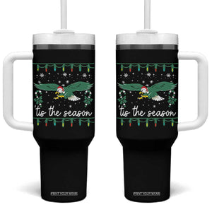 Christmas Philly Lover Tumbler With Handle Tis The Season Football Lovers EF TS10 One Size: 40 oz Black Print Your Wear