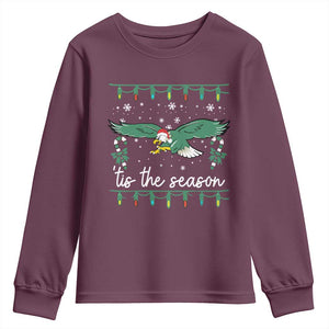 Christmas Philly Lover Youth Sweatshirt Tis The Season Football Lovers EF TS10 Maroon Print Your Wear