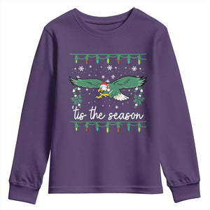 Christmas Philly Lover Youth Sweatshirt Tis The Season Football Lovers EF TS10 Purple Print Your Wear