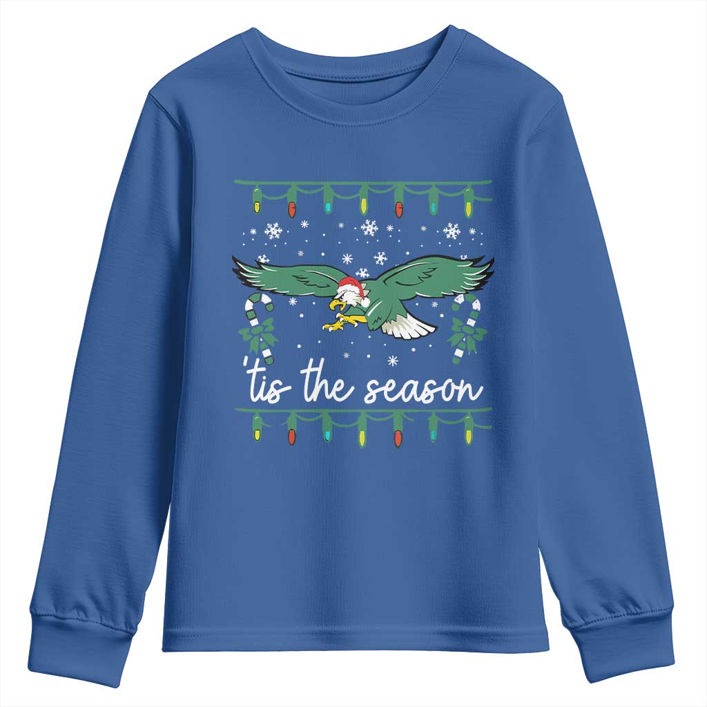 Christmas Philly Lover Youth Sweatshirt Tis The Season Football Lovers EF TS10 Royal Blue Print Your Wear