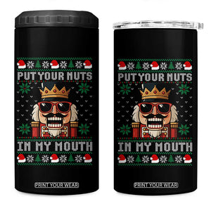 Inappropriate Christmas 4 in 1 Can Cooler Tumbler Funny Put Your Nuts in My Mouth Dirty Holiday TS10 One Size: 16 oz Black Print Your Wear