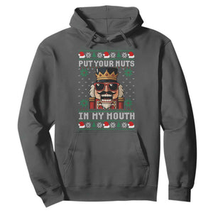 Inappropriate Christmas Hoodie Funny Put Your Nuts in My Mouth Dirty Holiday TS10 Dark Heather Print Your Wear