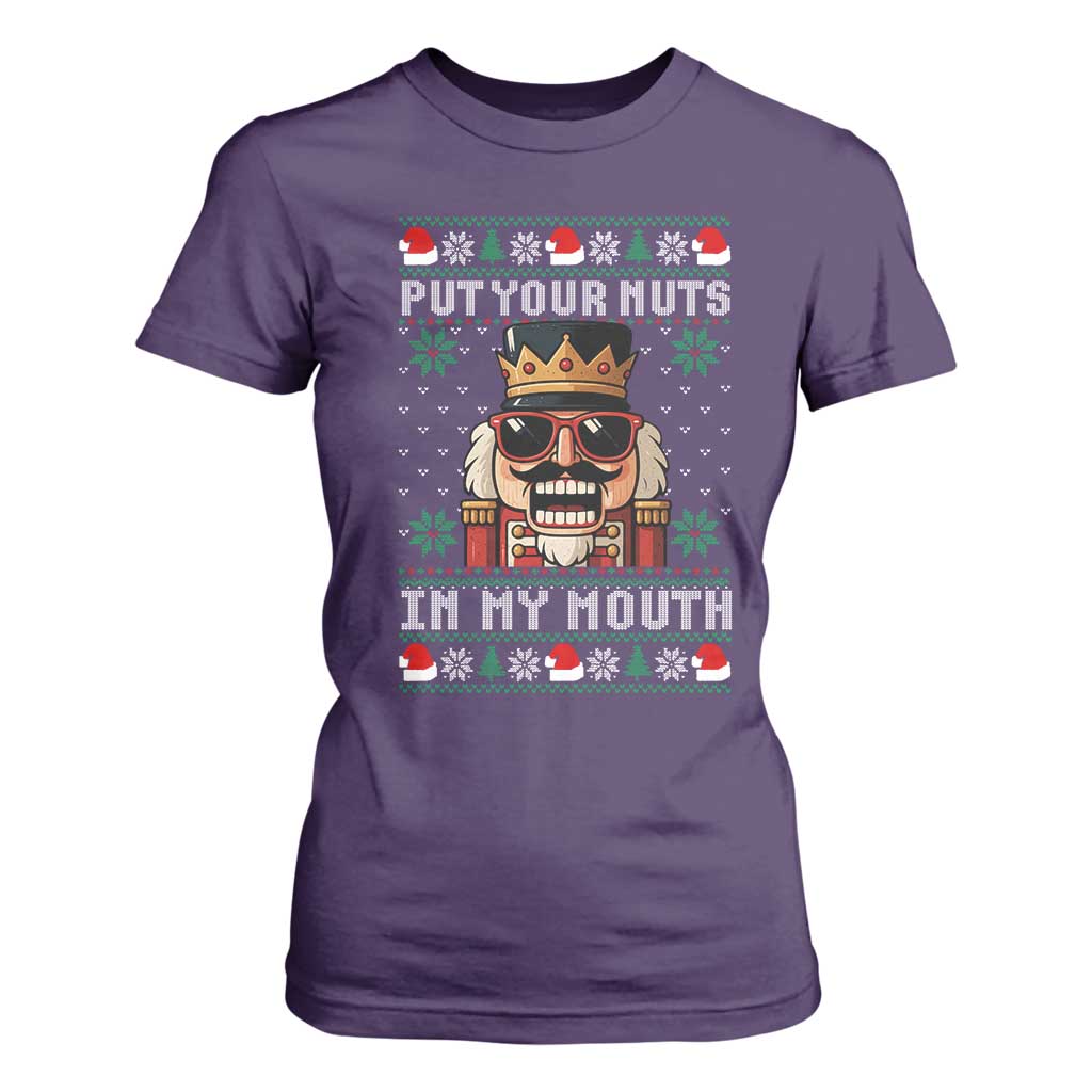 Inappropriate Christmas T Shirt For Women Funny Put Your Nuts in My Mouth Dirty Holiday TS10 Purple Print Your Wear