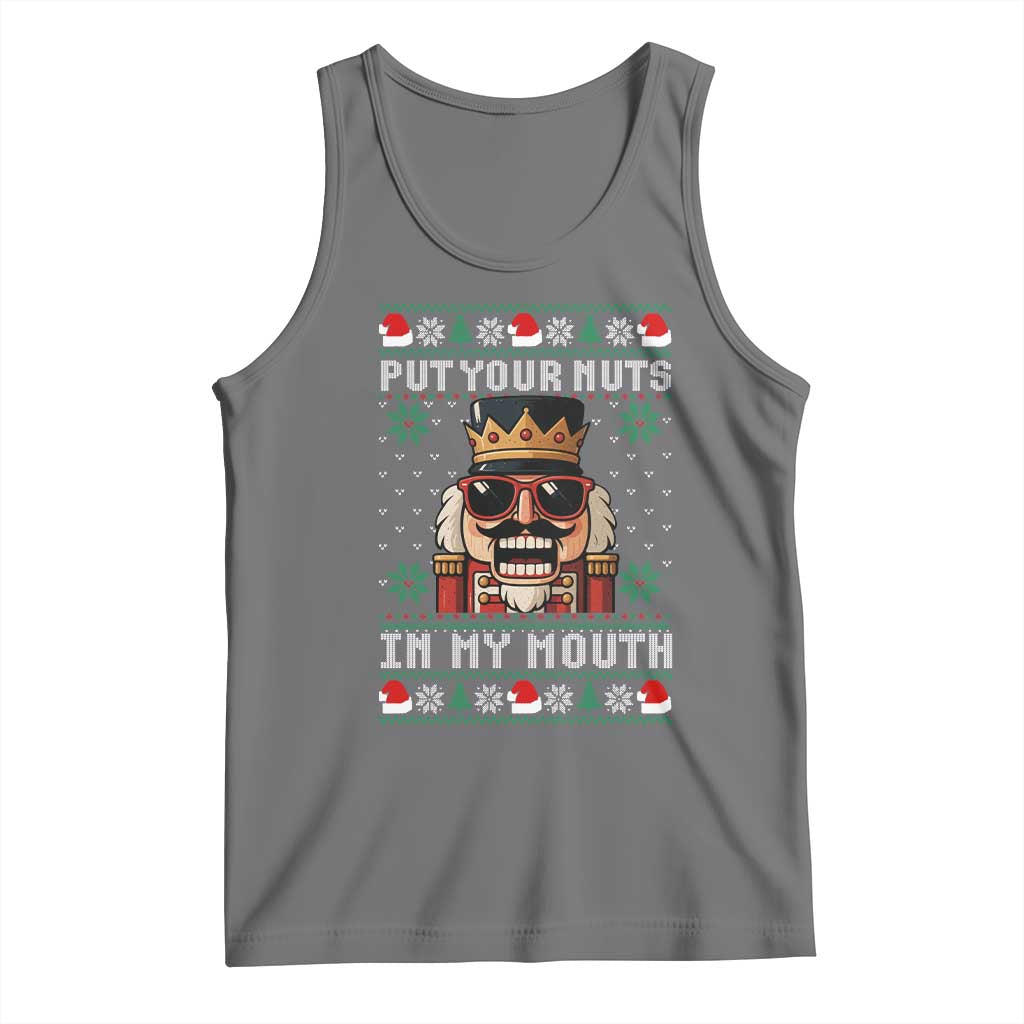 Inappropriate Christmas Tank Top Funny Put Your Nuts in My Mouth Dirty Holiday TS10 Black Heather Print Your Wear