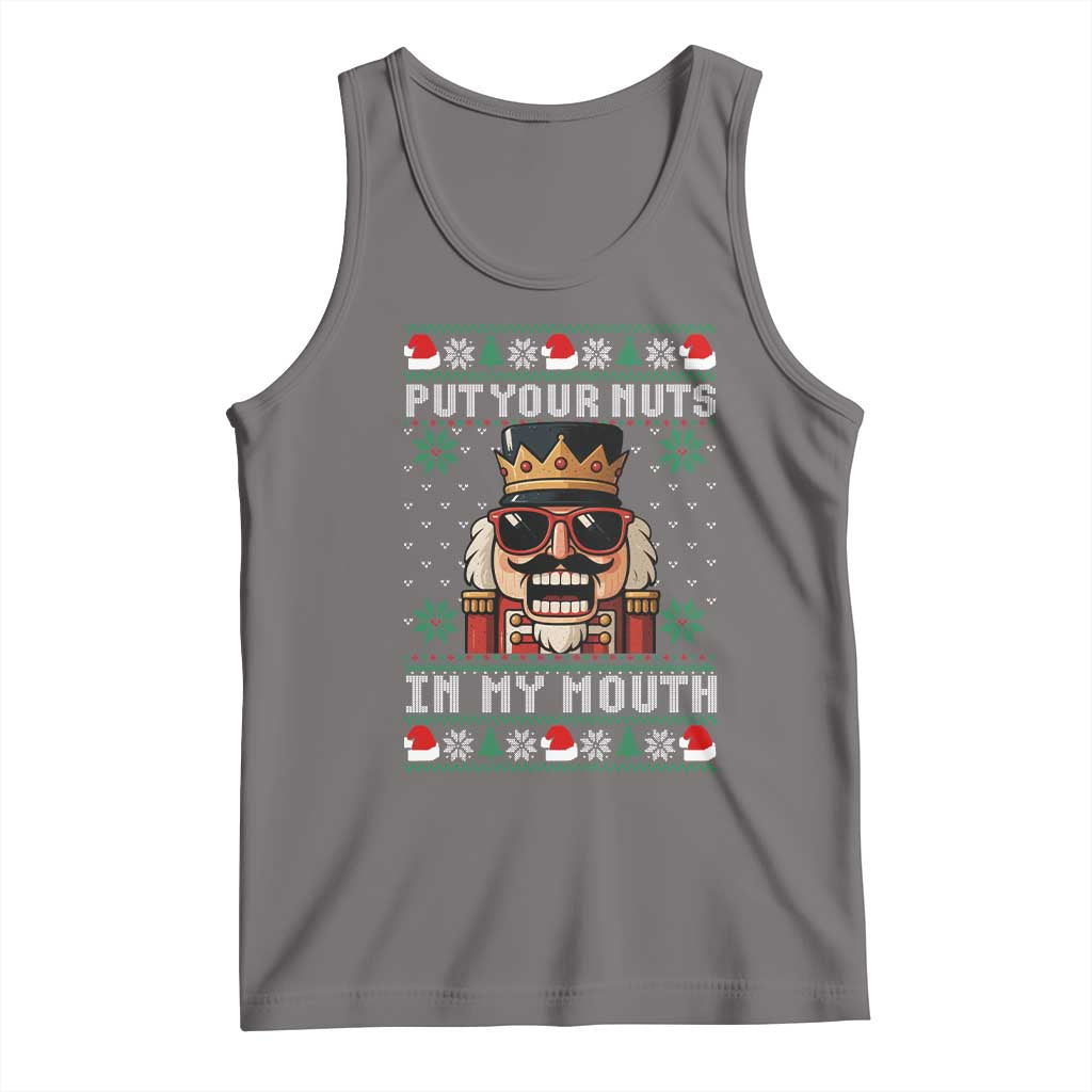 Inappropriate Christmas Tank Top Funny Put Your Nuts in My Mouth Dirty Holiday TS10 Deep Heather Print Your Wear