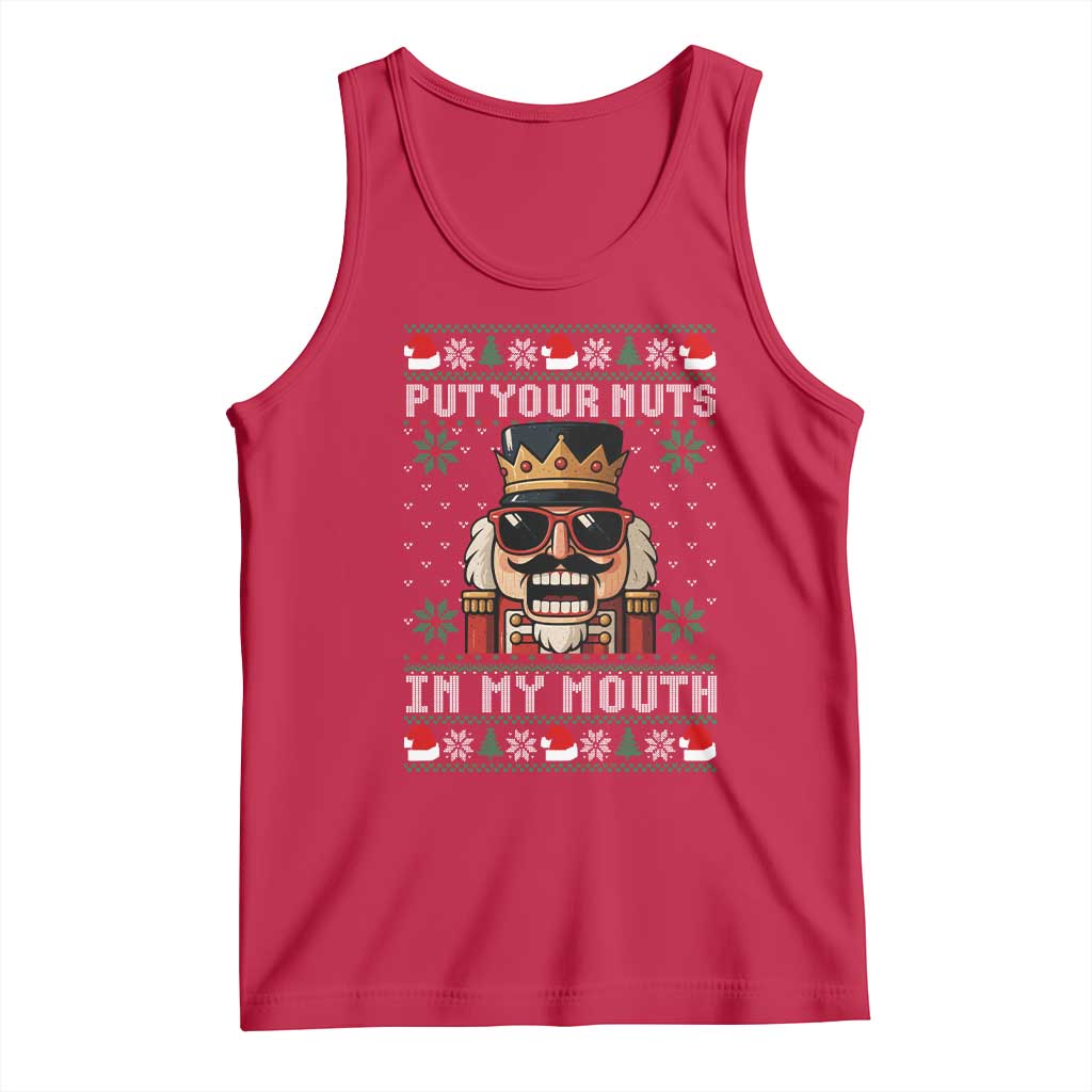 Inappropriate Christmas Tank Top Funny Put Your Nuts in My Mouth Dirty Holiday TS10 Red Print Your Wear