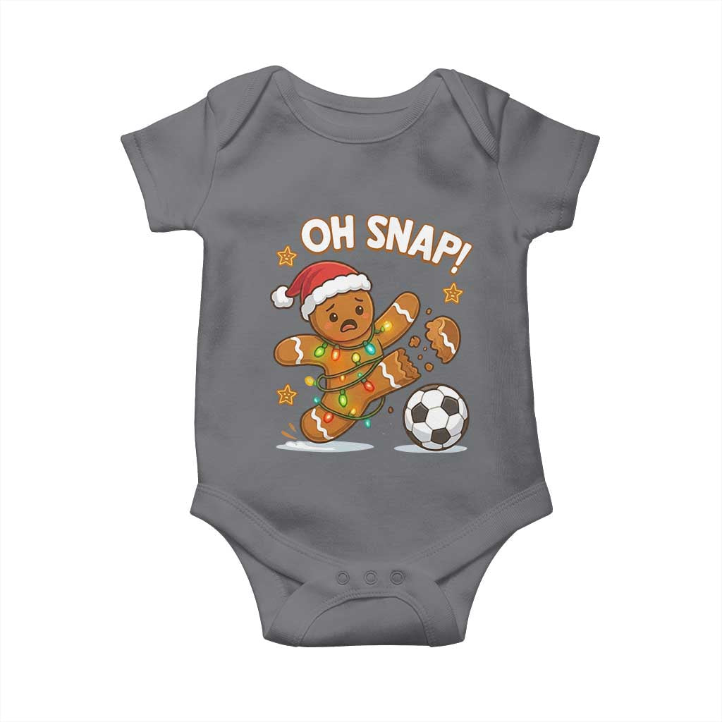 Oh Snap Gingerbreadman Christmas Soccer Baby Onesie TS10 Charcoal Print Your Wear