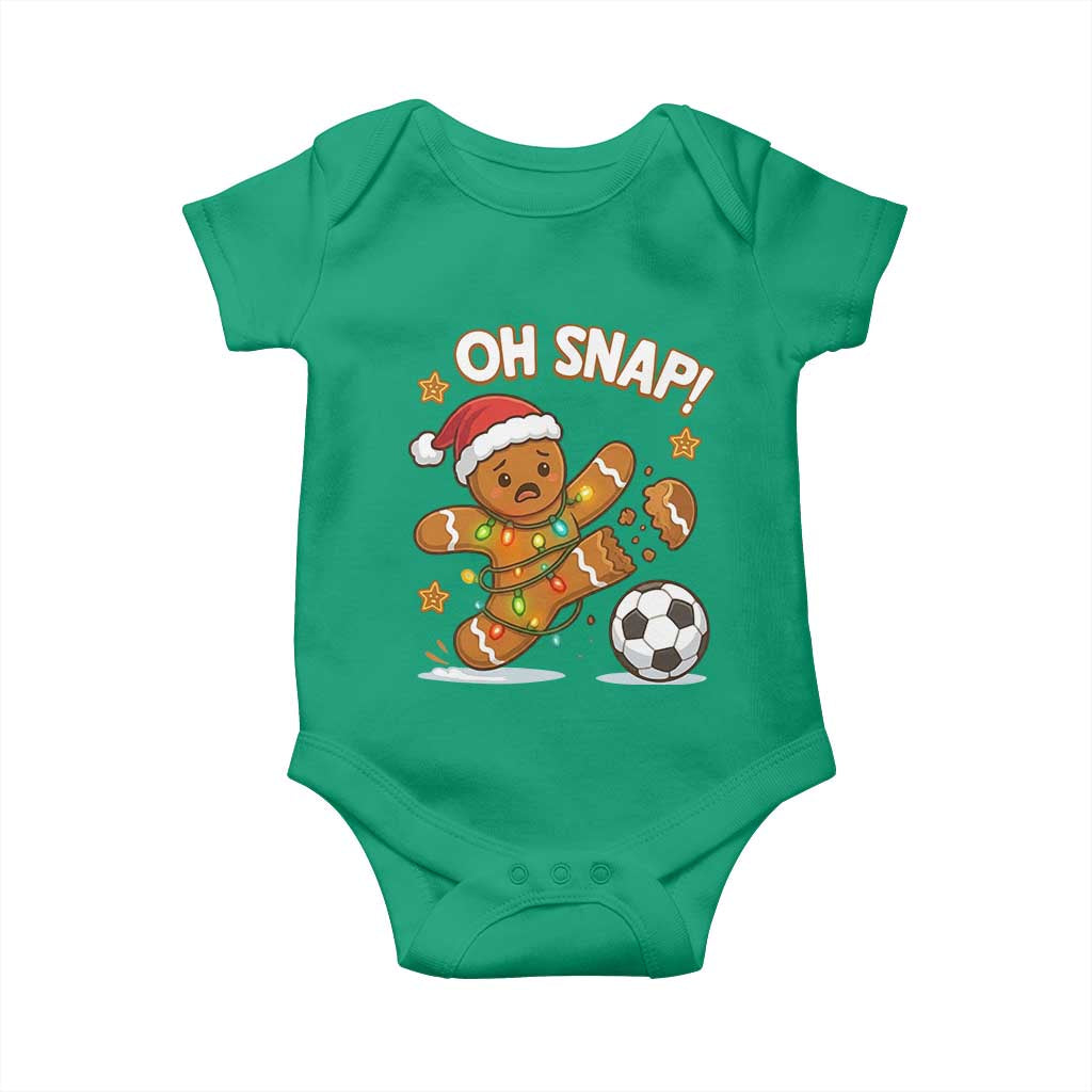 Oh Snap Gingerbreadman Christmas Soccer Baby Onesie TS10 Irish Green Print Your Wear