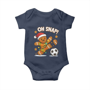 Oh Snap Gingerbreadman Christmas Soccer Baby Onesie TS10 Navy Print Your Wear