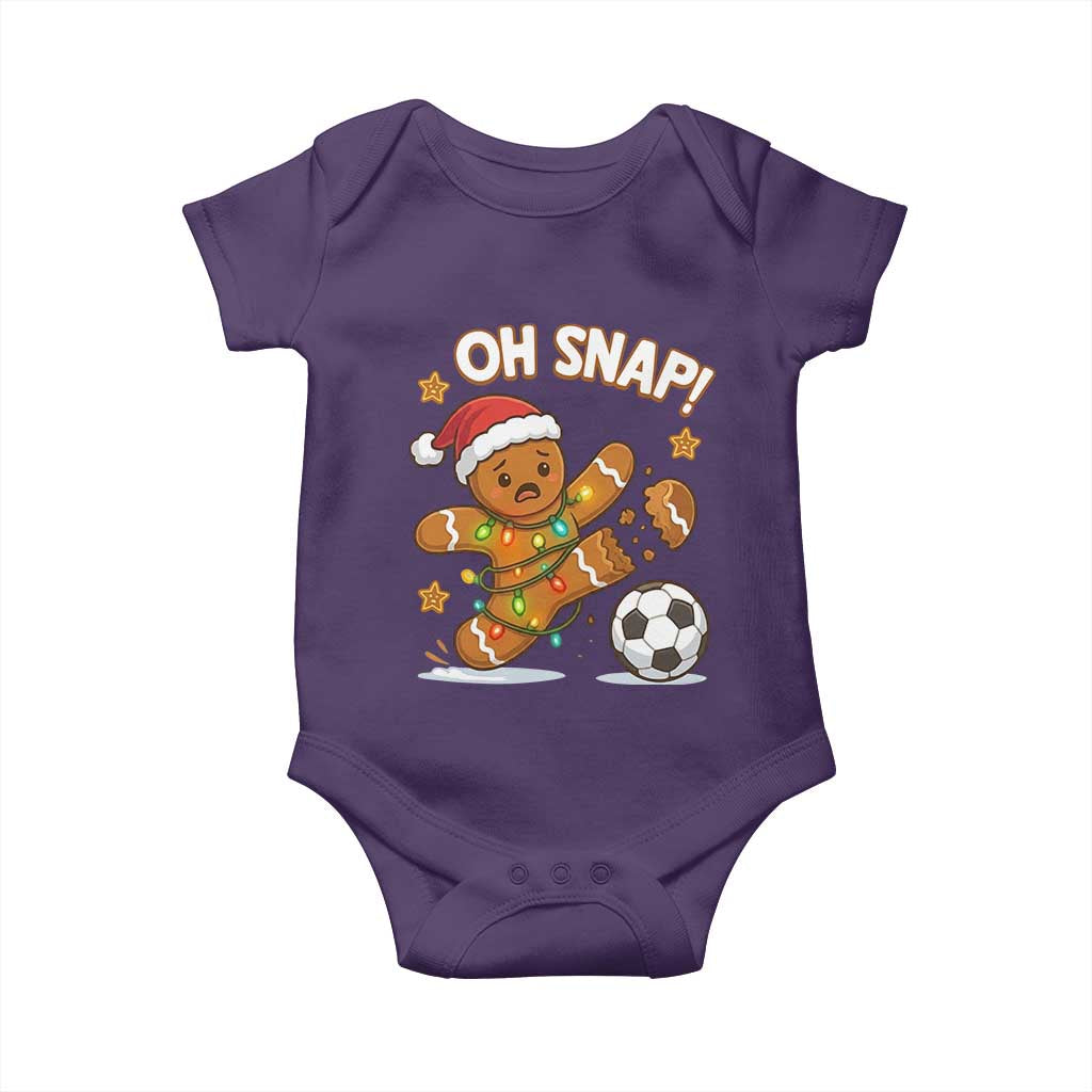 Oh Snap Gingerbreadman Christmas Soccer Baby Onesie TS10 Purple Print Your Wear