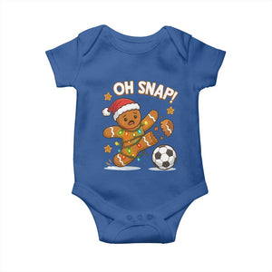 Oh Snap Gingerbreadman Christmas Soccer Baby Onesie TS10 Royal Blue Print Your Wear