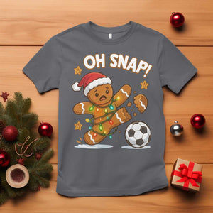 Oh Snap Gingerbreadman Christmas Soccer T Shirt TS10 Charcoal Print Your Wear