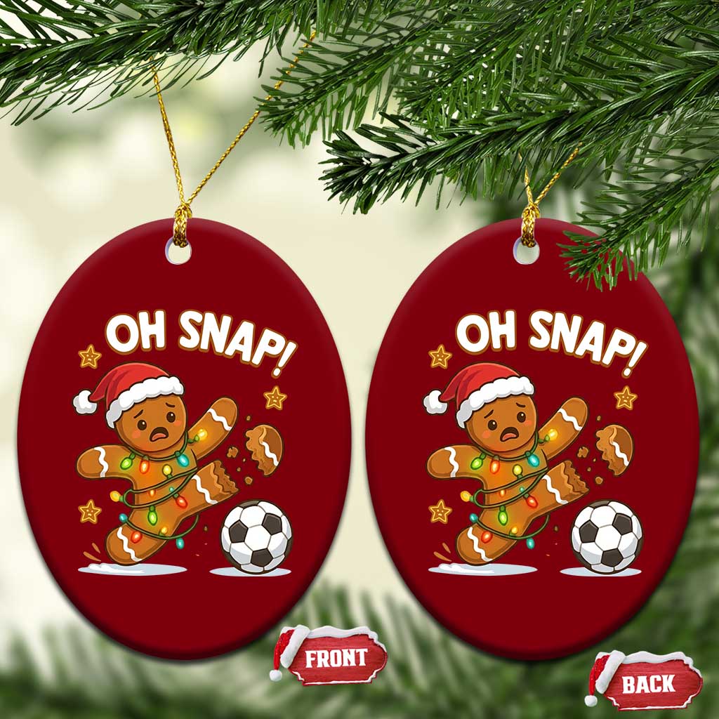 Oh Snap Gingerbreadman Christmas Soccer Ceramic Ornament TS10 Print Your Wear