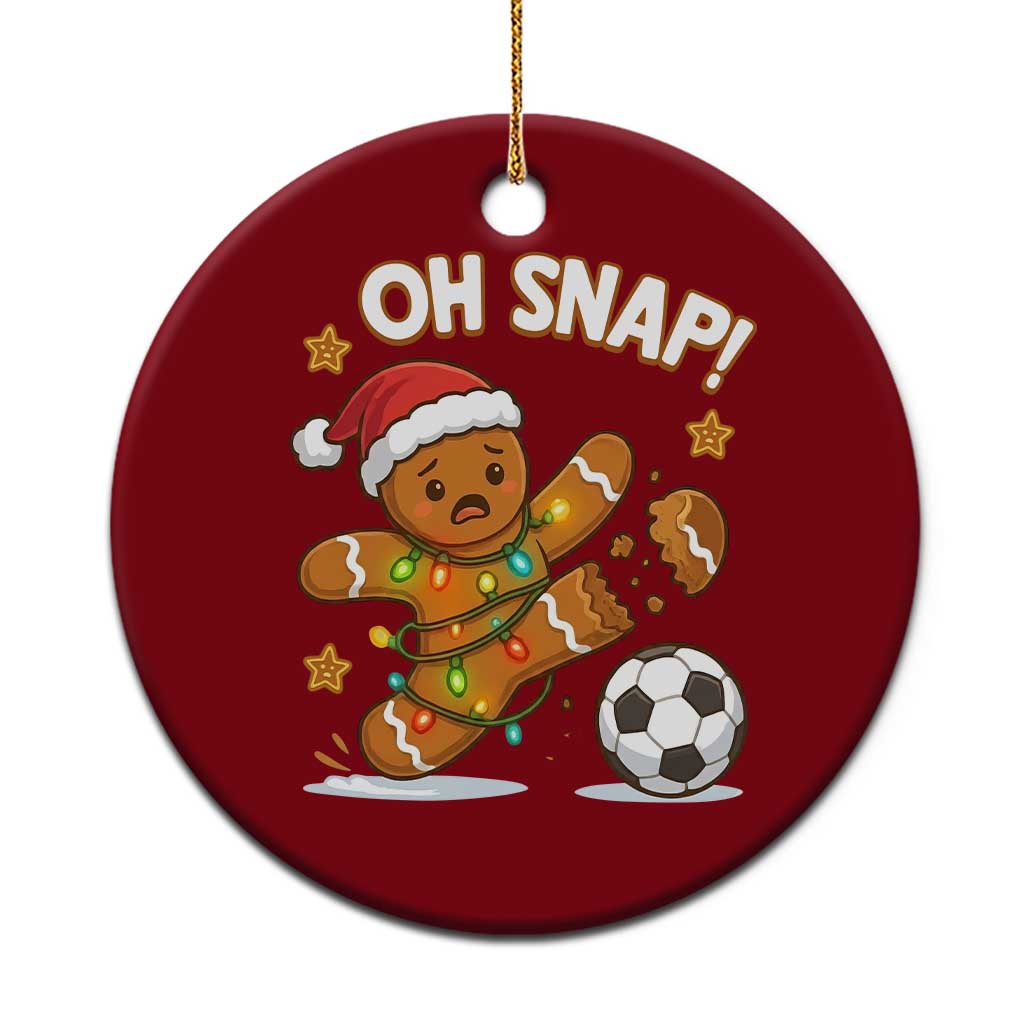 Oh Snap Gingerbreadman Christmas Soccer Ceramic Ornament TS10 1pc Red Print Your Wear
