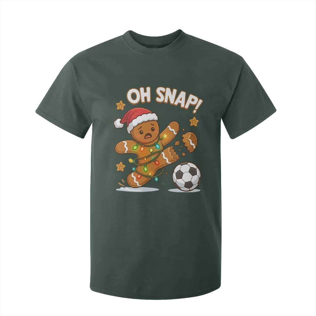 Oh Snap Gingerbreadman Christmas Soccer T Shirt For Kid TS10 Dark Forest Green Print Your Wear