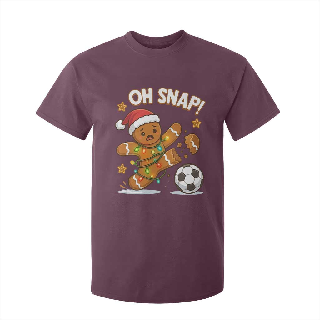 Oh Snap Gingerbreadman Christmas Soccer T Shirt For Kid TS10 Maroon Print Your Wear