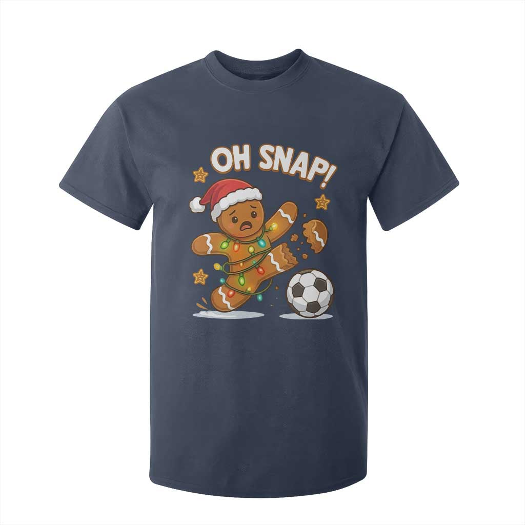Oh Snap Gingerbreadman Christmas Soccer T Shirt For Kid TS10 Navy Print Your Wear