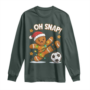 Oh Snap Gingerbreadman Christmas Soccer Long Sleeve Shirt TS10 Dark Forest Green Print Your Wear