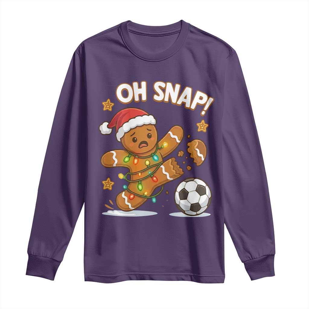 Oh Snap Gingerbreadman Christmas Soccer Long Sleeve Shirt TS10 Purple Print Your Wear